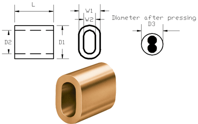 Code 6 Copper Talurit Ferrule Dimensions